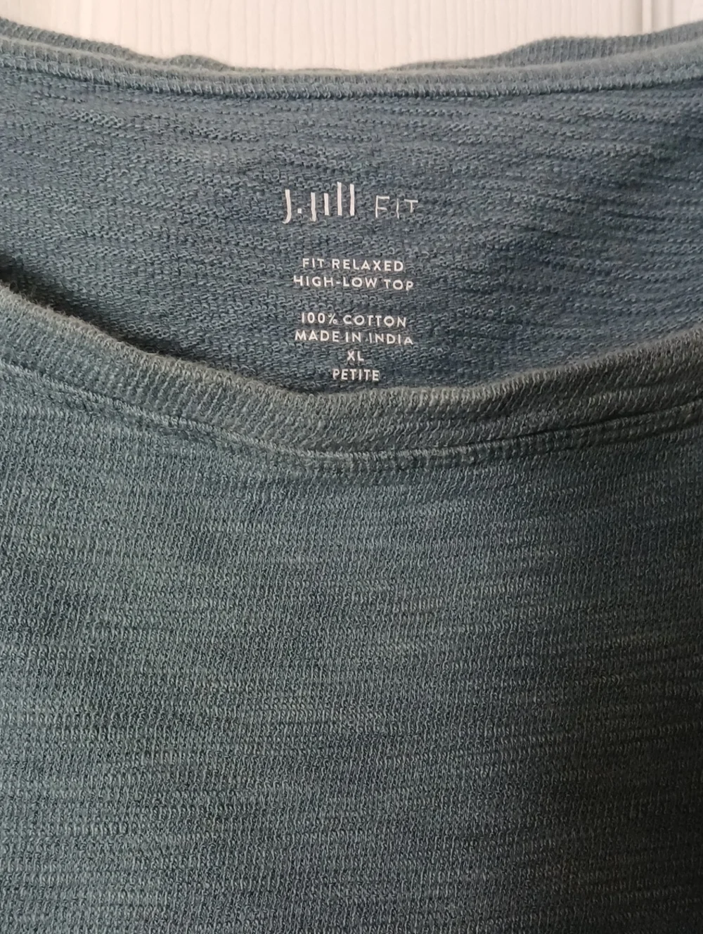 J Jill Fit Relaxed High Low Top Blue Ombre Oversized Long Sleeve Size XL Petite - Picture 2 of 8
